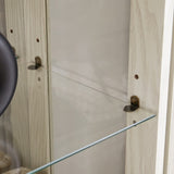 Glass Cabinet Lighted Glass Cabinet Curio Display Cabinet with Adjustable Glass Shelves 2 Doors and W2275P178889