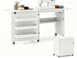 Folding Sewing Table Charging Station & Beginner Mini Sewing Machine Set, Mobile Craft Desk 50636241