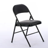 6pcs Elegant Foldable Iron & PVC Chairs for Convention & Exhibition Black 76060515