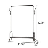 ZNTS Floor-Standing Metal Coat Rack, Clothing Coat Rack With Bottom Rack, Hanger For Hanging Clothes And 59330454