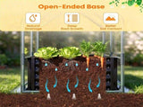 4 x 2 x 3 FT 3-in-1 Galvanized Raised Garden Bed with PVC Greenhouse Cover, Metal Elevated Planter 12288308