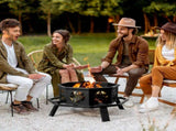 35" Octagonal Sheet Assembled Fire, Black Heavy Duty Wrought Iron Wood Fire 23693608