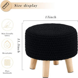 Round Ottoman Multifunctional Cotton Knitted Shoe Changing Stool Footrest Stool for Living Room 17932579