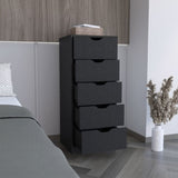 Basilea 5 Drawers Tall Dresser, Pull Out System -Black B20092124