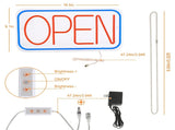 LED Neon Open Sign, Dimmable Business Store Front Light Sign with Controller & Hanging Chain, 85496558