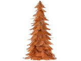 Small Layered Feather Cone Tree Glittered Christmas Decoration - 16" - Rust Orange 51780701
