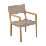Outdoor Dining Chairs Set of 2, Light Teak Acacia Wood Frame and Multi Light Brown PE Wicker, Ideal N779P251251L