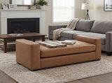 Stylish and Durable Brown Faux Leather Ottoman N769P426918D
