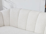 50.2'' Wide Upholstered Chenille Mini Loveseat Accent Couch, Modern Glam Small Settee with Metal W3118P397104