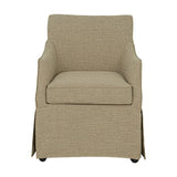 Upholstered Skirted Dining Arm Chair with Hidden C s Beige B035P341170