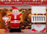 Lighted Christmas Inflatable, Inflatable Santa with North Pole Road Sign, Blow Up Yard 99167752