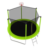 ZNTS 10FT Trampoline for Kids, Basketball Hoop and Ladder, Outdoor Kids Trampoline with Safety K1163P147346