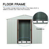 8ft x 4ft Outdoor Metal Storage Shed with metal foundation White W54071038
