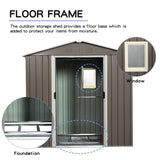 8ft x 4ft Outdoor Metal Storage Shed With window and metal foundation,Gray W54071037