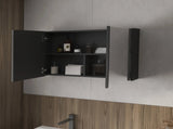Black Medicine Cabinet with Included Mirrors and 2 Doors B062P252187