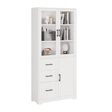 3 doors 3 drawers 5 layers Triamine board veneer 78*38.5*170cm display cabinet white N001 52480970