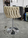 360&deg Fabric cover Swivel Bar Stools Set of 2, Adjustable Counter Height Bar Chairs with Woven Back & W2215P252780