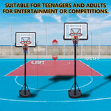 Portable Basketball Hoop for Youth Adults & Kids,Adjustable Height 6.89 ft to 10.01 ft,34 inch W3297P297457