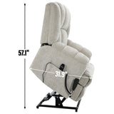 Dual Motor Heat Massage Infinite Position Up to 350 LBS Electric Power Lift Recliners with 01032629