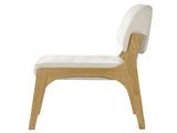 Mid-Century Modern Dining Chair with Solid Rubber Wood Frame & Upholstered Back, N768P489282N