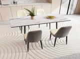 47"-63" expandable dining table set for 2-6 people, equipped with PU fabric thick cushioned dining 92548755