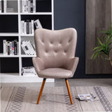 Doarnin Contemporary Silky Velvet Tufted Button Back Accent Chair, Chocolate T2574P164267