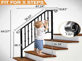 Matte Black Outdoor 3 Level Iron Handrail 85809583
