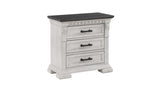Transitional Style 3-Drawer Night stand Made with Wood in Antique White B009P155296