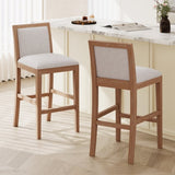 30.5 Inch Height Bar Stools set of 2, Rubber wood Frame,fabric Sponge cushion and Upholstered N780P192217N