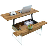 43.3-inch coffee table height-adjustment function combines rustic style W1512P316350