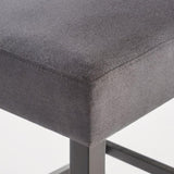 Set of 2, 26.25" Upholstered Counter Height Barstools with Nailhead Trim, Dark Charcoal and Walnut, 62369.00