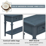 Classic Retro Style Console Table with Three Top Drawers and Open Style Bottom Shelf, Easy Assembly 41543820