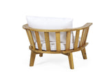 Outdoor Acacia Wood Patio Club Chair, Wooden Patio Furniture,Waterproof Thick Cushion Deep Seating 64851.00WHI