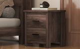 Vintage Two Drawer Nightstand, Simple and Generous Storage Space,Dark Walnut WF324088AAD