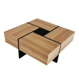 ZNTS Unique Design Coffee Table with 4 Hidden Storage Compartments, Square Cocktail Table with Extendable 93568646