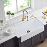 30 x 20 inch ceramic Farmhouse Apron-Front Kitchen Sink Single Bowl White JY285R