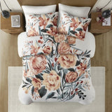 King/Cal King 3 Piece Floral Cotton Duvet Cover Set B035P148368