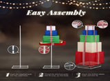 6FT Lighted Gift Box Tower, Pre-lit Pull Up Present Boxes with 200 LED Warm White Lights and Ropes 57172027