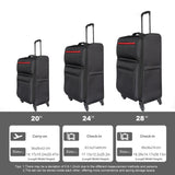 Softside Luggage Expandable 3 Piece Set Suitcase Upright Spinner Softshell Lightweight Luggage 60024277