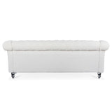 84.65" Rolled Arm Chesterfield 3 Seater Sofa W68058494