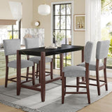 Counter Height Table, 47.5 Inch Faux Marble Finish Bar Dining Table, Modern Bar Tall Dining Table N752P269652B