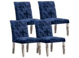 Set of 2 Modern Dining Chairs with Plush Velvet Upholstery, Sturdy Stainless Steel Legs & S-Shaped D772095825