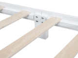 Queen Size Wood Platform Bed Frame,Retro Style Platform Bed with Wooden Slat Support,White WF310132AAK