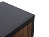 Aria 66 inch TV Stand for TVs up to 80 inches, No Assembly Required, Black and Walnut Finish B108P292258