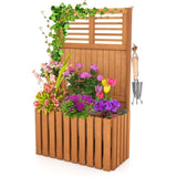 Wooden garden bed with metal hooks 44841597