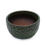 Handmade Glazed Ceramic Planter Set of 3, 15/12/10 Inch Diameter, Hammered Pattern, for Bamboo & W3273P321525