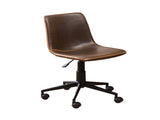 Faux Leather Swivel Office Chair in Antique Brown 54642239