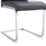 Luxury Simple Arch Chair - Set of 2 Dark Gray PU Material High Resilience Dining Chair with Arched W1512P356252
