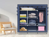 69" High-leg Non-woven Fabric Assembled Cloth Wardrobe Dark Blue 48617432