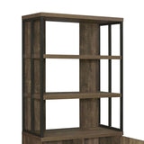 Rustic Oak Herringbone 2-Door Bookcase B062P153835